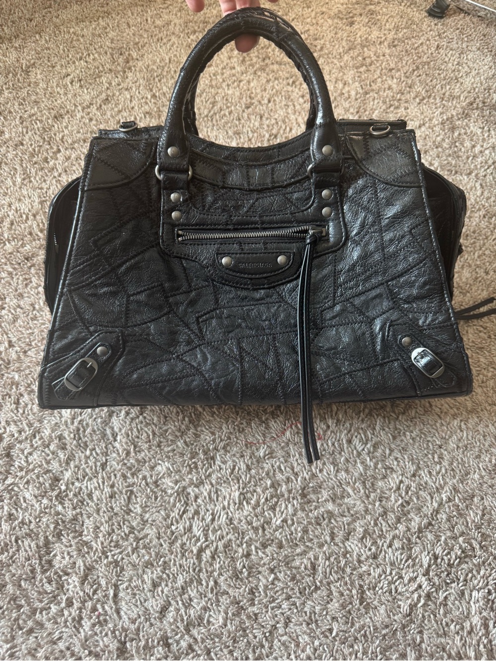 Balenciaga Neo Classic City Medium Black Patchwork Leather Bag